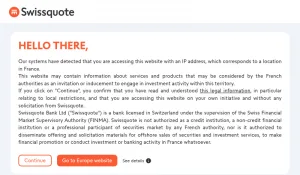 Swissquote Online Banking and Investment Services screenshot