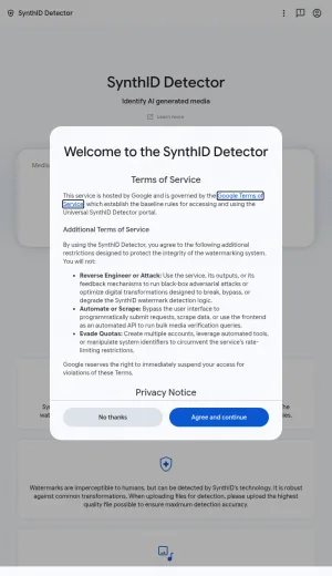 SynthID Watermark Detector for Digital Media screenshot