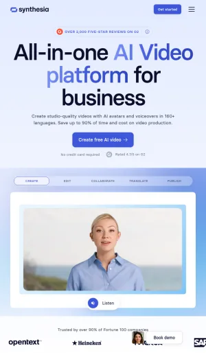 Synthesia AI Video Creation Platform for Business Teams screenshot