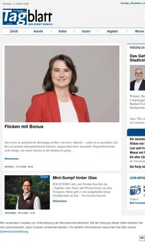 Zurich Tagblatt Local News and City Affairs screenshot