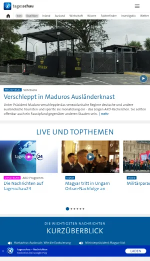 Tagesschau News and Current Affairs from Germany screenshot