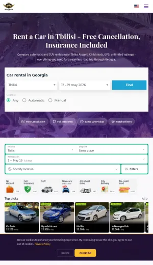 Car Rental in Tbilisi, Georgia screenshot