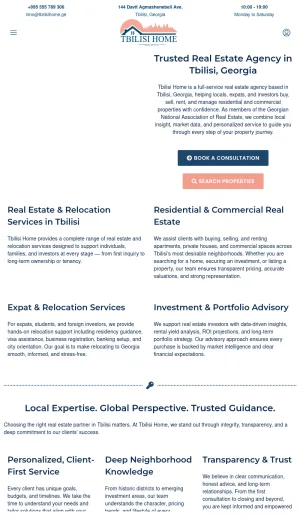 Tbilisi Real Estate Sales, Rentals, and Relocation Services screenshot