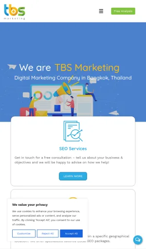 TBS Marketing Bangkok SEO and Digital Marketing Agency screenshot