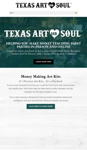 Texas Art and Soul Paint Party Business Training and Art Kits screenshot