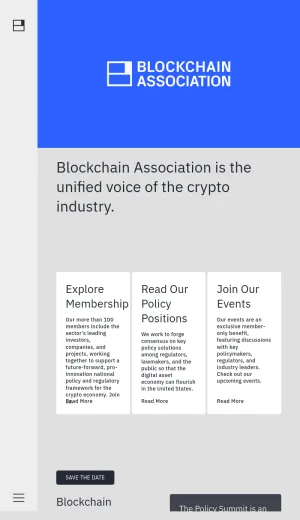 Blockchain Industry Policy Association screenshot