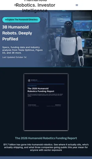 The Robotic Life: Humanoid Robot Profiles and AI Market Tracker screenshot