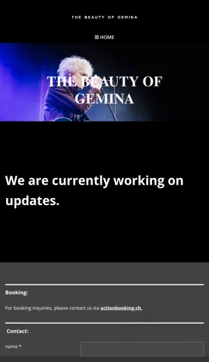 The Beauty of Gemina Official Band Site screenshot