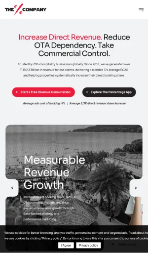 The Percentage Company: Hotel Marketing and Booking Technology screenshot