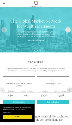 Wealth Management Solutions Marketplace and Knowledge Network screenshot