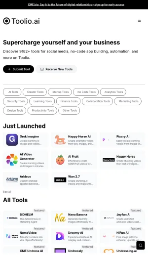 Toolio Software Tools Directory screenshot