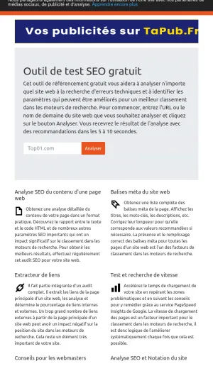 Free SEO Testing Tool - Analyze and Research Your Website screenshot