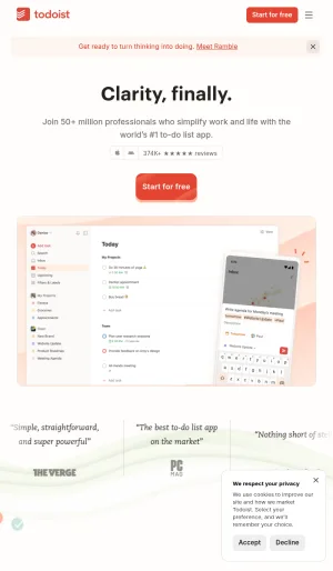 Todoist Task and To-Do List Organizer screenshot
