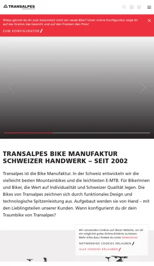 Transalpes Bike Manufaktur screenshot