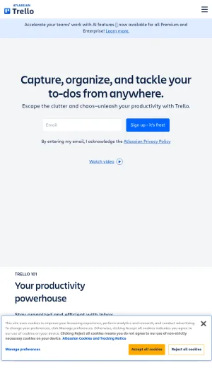 Trello Visual Task Management and Team Collaboration screenshot