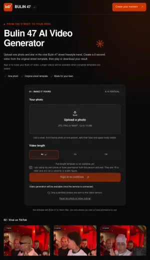 AI Bulin 47 Style Video Generator screenshot