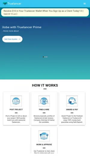 Truelancer Freelance Marketplace for Hiring Talent and Jobs screenshot