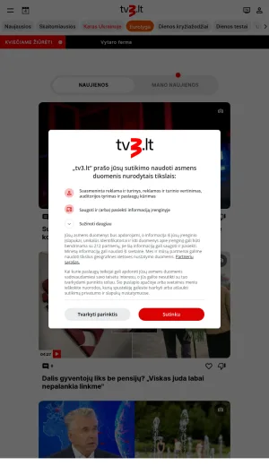 TV3.lt Lithuanian News, Videos, and TV Listings screenshot