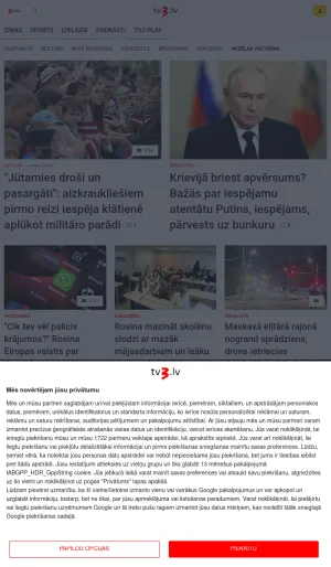 TV3 Latvia News, Sports and Entertainment Portal screenshot
