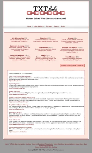 TXT Links Human Edited Web Directory screenshot