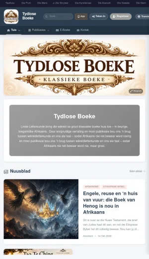 Tydlose Books: Afrikaans Literature, E-books, and Translated Classics screenshot