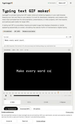 Typing GIF Text Animation Maker screenshot