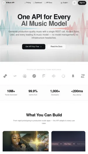 AI Music Generation API for Developers screenshot