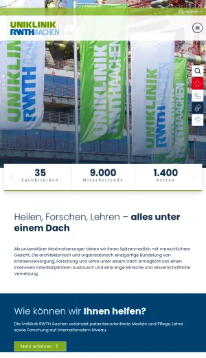 Aachen University Hospital RWTH screenshot