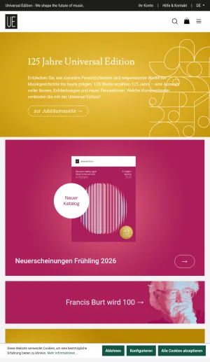 Universal Edition Classical Music Scores and Publishing screenshot