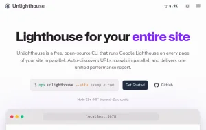 Unlighthouse Site-Wide Lighthouse Audit Tool screenshot