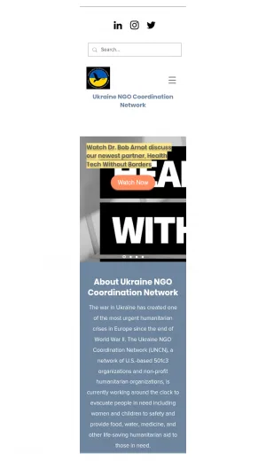 Ukraine NGO Humanitarian Coordination Network screenshot