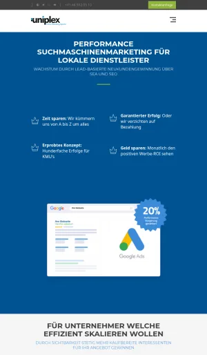 Uniplex Swiss Performance Marketing Agency screenshot