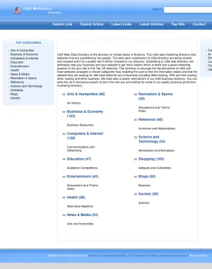 United States Website Directory and Promotion Listings screenshot