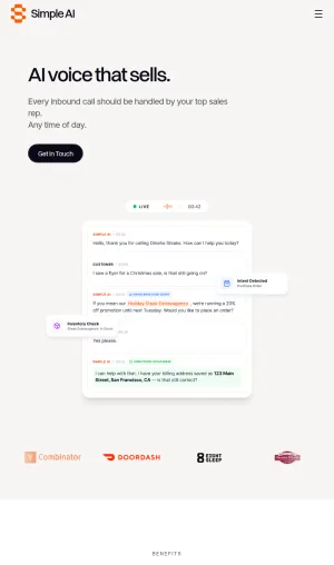Simple AI Voice Agents for Business Calls screenshot