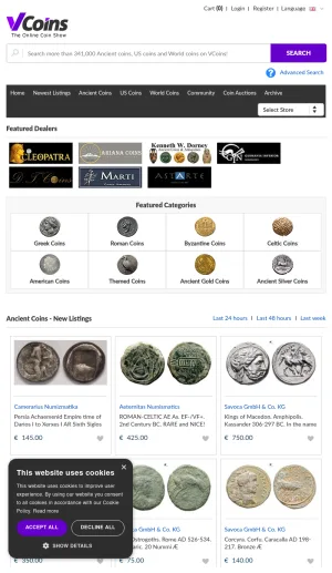 VCoins Coin Marketplace for Collectors and Dealers screenshot