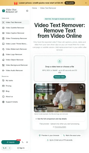 AI Video Text Remover for Short Clips screenshot