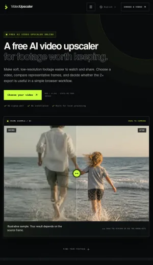 VideoUpscaler Free AI Video Upscaling Tool screenshot