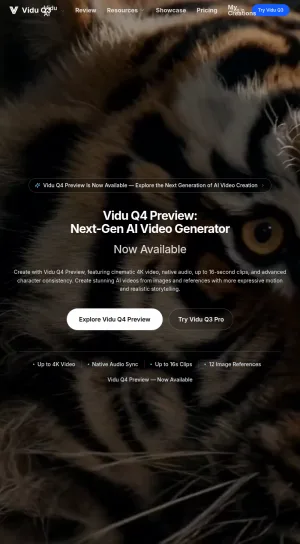 Vidu Q3 AI Video Generator screenshot