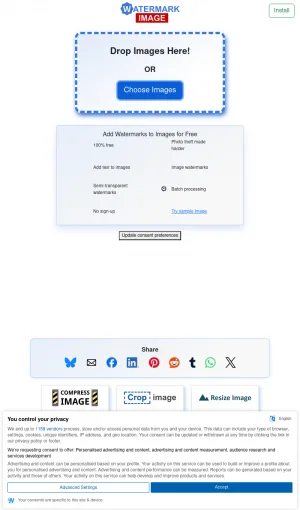 Watermark Image - Online Batch Photo Watermarking Tool screenshot