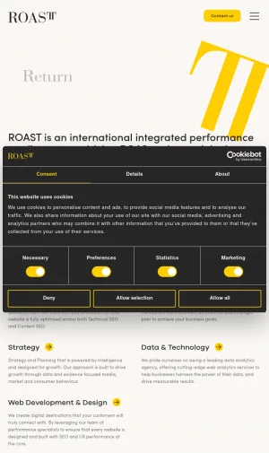 ROAST Performance Media Agency screenshot