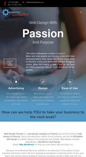 Web Design Foundry Pretoria WordPress and Business Websites screenshot