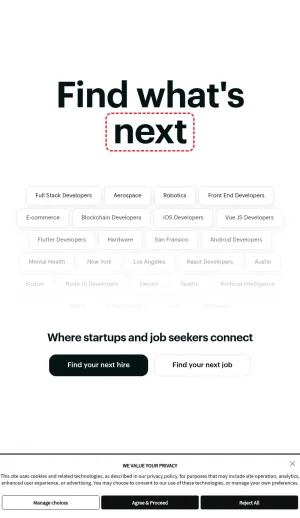 Wellfound Startup Jobs and Recruiting Platform screenshot