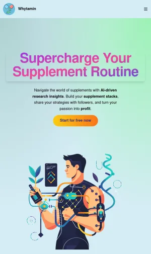 Whytamin Supplement Stack Planner and AI Research Tool screenshot