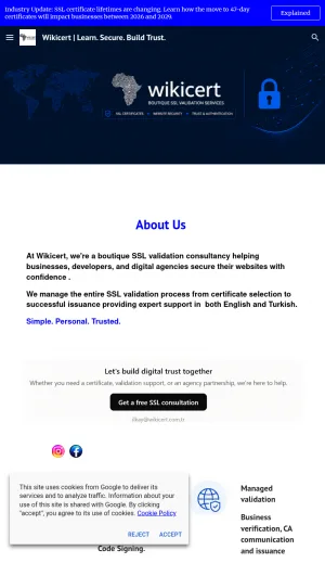 Wikicert SSL Certificate Validation and Installation Support screenshot