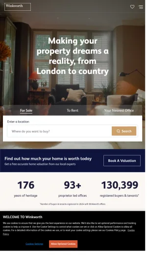 Winkworth Real Estate Agency for London and UK Property screenshot