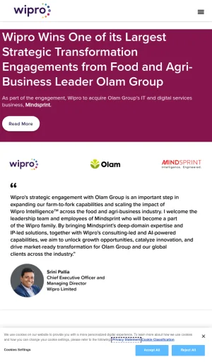 Wipro Technology Consulting and AI Transformation screenshot