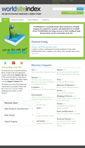 World Site Index Human Edited Web Directory screenshot