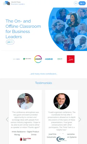 World Class Business Leaders Networking and Conference Platform screenshot