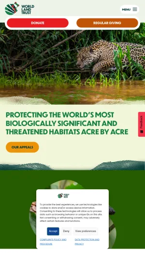 World Land Trust Conservation Charity for Habitat and Species Protection screenshot