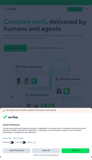 Wrike Enterprise Work Management Software screenshot